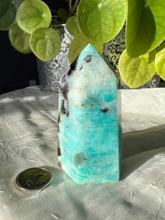 Amazonite with smokey quartz