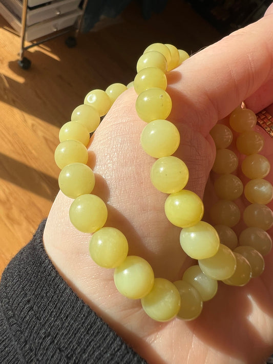 Yellow Jade Bracelet 8mm