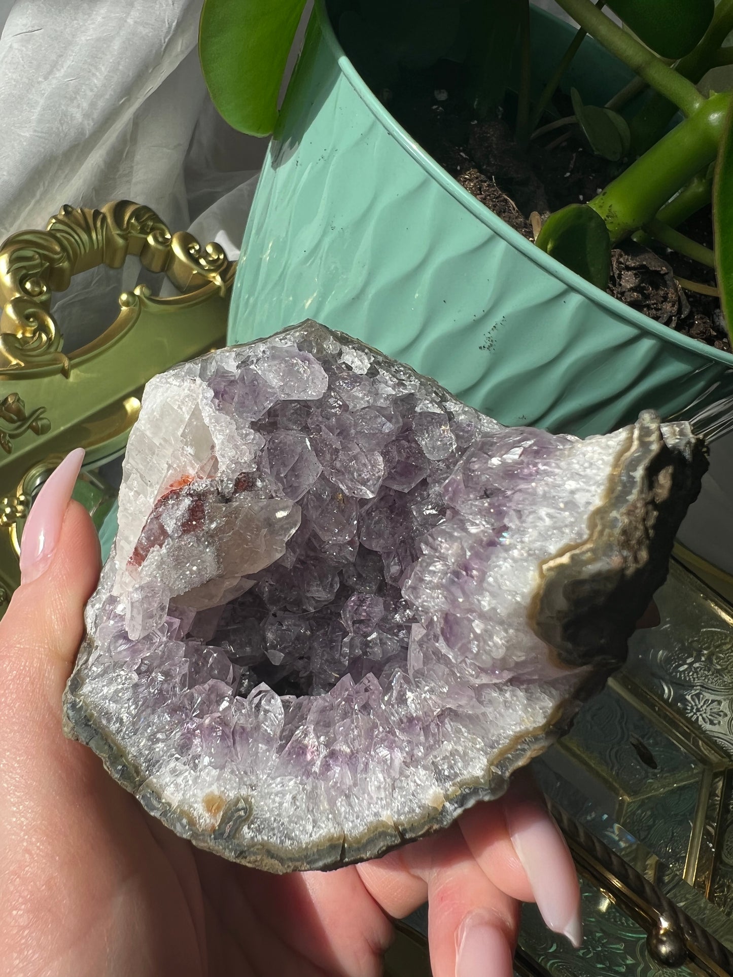 Amethyst Geode With Calcite